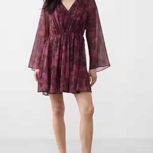 Banana Republic Long Sleeve Burgundy Dress